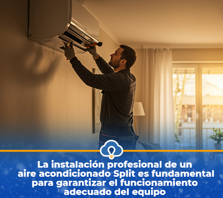 Técnico en refiregeracion instalando aire acondiconado split