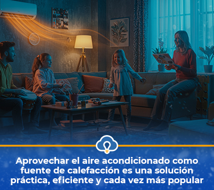 Familia utilizando aire acondiconado dual
